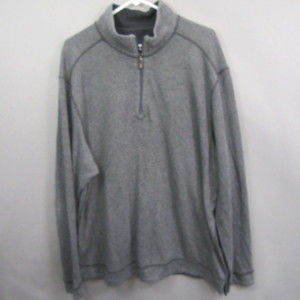 Tommy Bahama Mens‎ 1/4 Zip Pullover Sweater XL Gray Long Sleeve